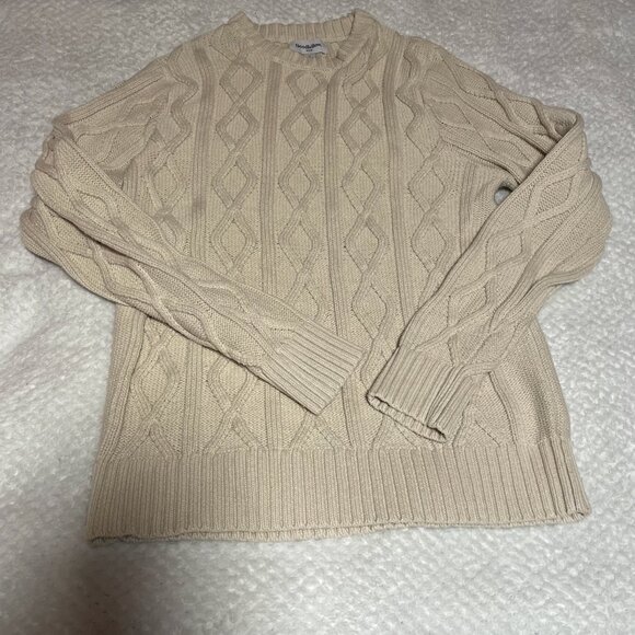 Goodfellow cream cable knit sweater mens size small - Picture 3 of 4